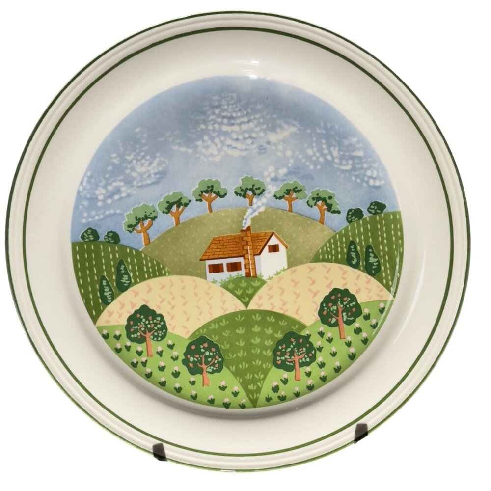 Sangostone Country Cottage Stoneware Bread Plate Set 7.5" Dia. Set of 4